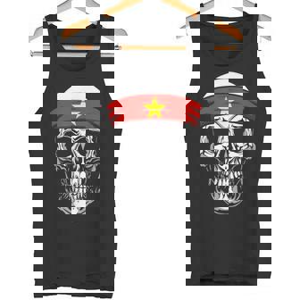Nationality Country Origin Skull Flag Vietnam Tank Top | Mazezy