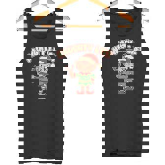 Naughty List Elf Slingshot Holiday Christmas Season Retro Tank Top | Mazezy