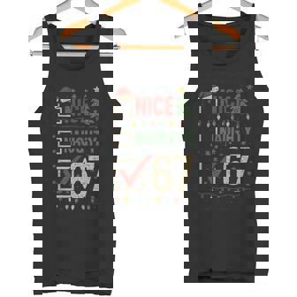 Naughty Nice 67 Christmas Humor Tank Top | Mazezy