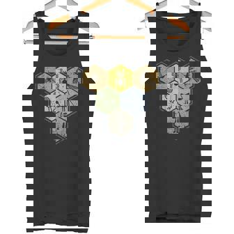 Nazca Linesナスカラインズ レトロなクモ 猿 宇宙人 鳥 六角形 タンクトップ - Kawaiitshirt