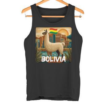 Nice Bolivia Graphic With Llama And Skyline Tank Top | Mazezy