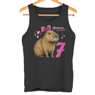 Niños 7 Años De Edad Capibara Cumpleaños Para Niñas 7Th Capybara Manga Larga Camiseta sin mangas - Regaloses