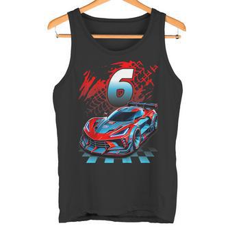 Niños Coche De Carreras De 6 Años Para Fiesta De Cumpleaños 6 Camiseta sin mangas - Regaloses