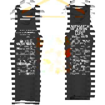 North American Wildlife Nature Camping Educational Animal Tank Top - Monsterry