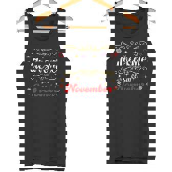 November Birthday Awesome Since Flowers & Butterflies Tank Top | Mazezy