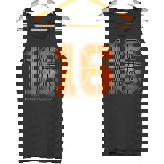 Number 16 Basketball Birthday Tank Top | Mazezy