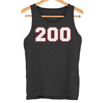 Número 200 Deportiva Para Fanático Color Rojo Y Blanco Camiseta sin mangas - Regaloses