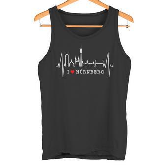 Nürnbergkyline Herzschlag Fan Herz Liebe I Love Nürnberg Tank Top - Geschenkecke