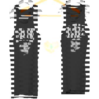 Oak Flag Heart Of Ensign Of Maine Emblem Hometown Pride & Tank Top | Mazezy