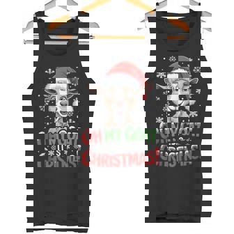 Oh My Goat It's Christmas Cartoon Farm Animal Outfit Xmas Tank Top Tank Top - Monsterry