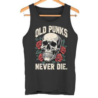 Old Punks Never Die Punk Rocker Bikerkull Débardeur e - Cadeauxyz