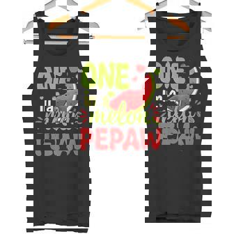 One In a Melon Pepaw 1st Birthday Party Family Matching Tank Top | Mazezy