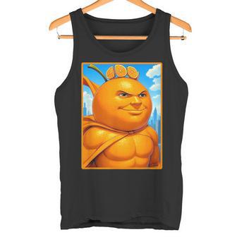 Orange Fruit Man Superhero Citrus Tank Top | Mazezy