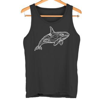Orca Arte Lineal Ballena Orca Camiseta sin mangas - Regaloses