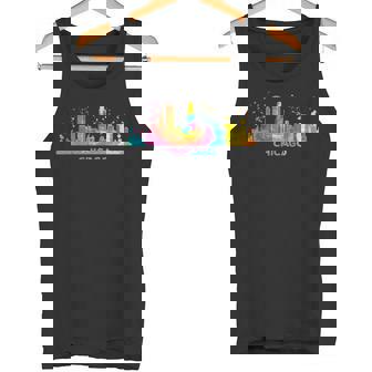 Paisaje Urbano Colorido Del Horizonte De Chicago Camiseta sin mangas - Regaloses