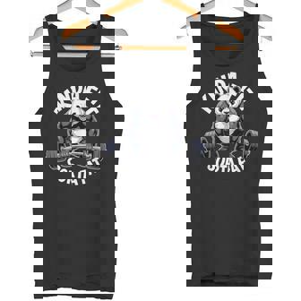 Panda Gym Kinda Fit Sorta Fat Workout Chubby Weightlifting Tank Top | Mazezy