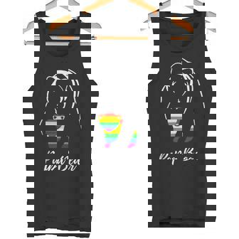 Papa Bear Rainbow Hug Love Support Parent Pride LGBTQ Tank Top Tank Top | Mazezy