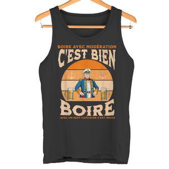 Papy Capitaine Bateau Ancre Apéro Bière Humour Grand-Père Débardeur e - Cadeauxyz