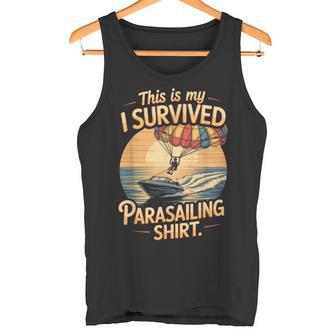 Parasailer Paragliding This Is My I Survived Parasailing Tank Top | Mazezy