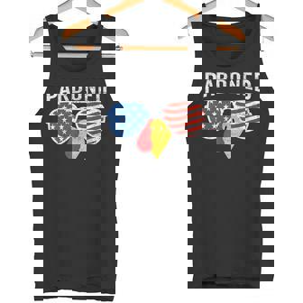 Pardoned Thanksgiving Turkey Sunglasses USA Flag Tank Top | Mazezy