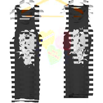 Parisian Dreams Oui Beams Candy Heart Aesthetic Pop Vibes Tank Top | Mazezy