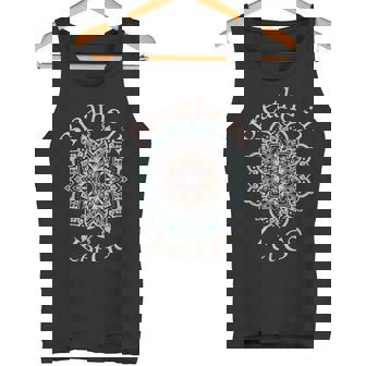 Pastel Mandala Breathe It Let Go Relaxing Boho Tank Top | Mazezy