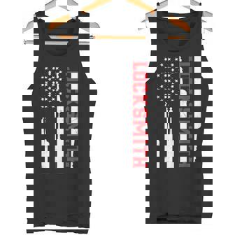 Patriotic Locksmith Lock Pickers Locksmithing USA Flag Tank Top | Mazezy