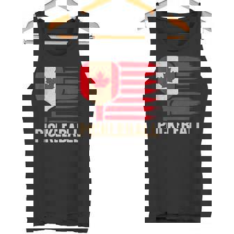 Patriotic Pickleball Canada Distressed Flag Tank Top | Mazezy