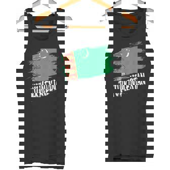 Patriotic Retro Turkmen Flag Turkmenistan Tank Top | Mazezy