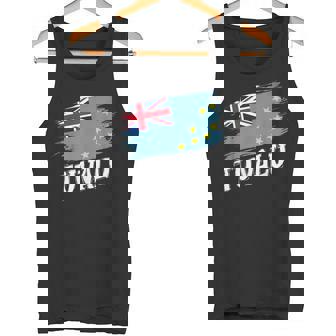 Patriotic Retro Tuvaluan Flag Tuvalu Tank Top | Mazezy