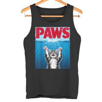 Paws Divertida Para Amantes De Los Tiburones Y Gatos Camiseta sin mangas - Regaloses