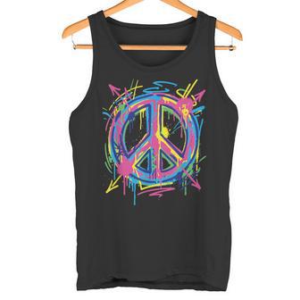 Peace Graffiti Colourful Street Art Motif Tank Top | Mazezy