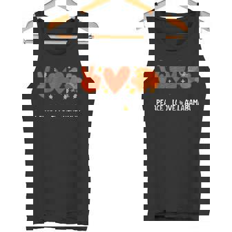 Peace Love Alabama Turkey Thanksgiving Cute Autumn Tank Top | Mazezy