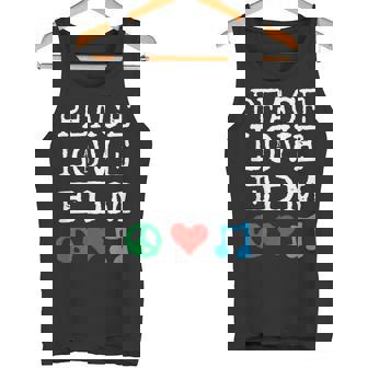 Peace Love And EDM Shirt Electronica Electronic Music Tank Top | Mazezy