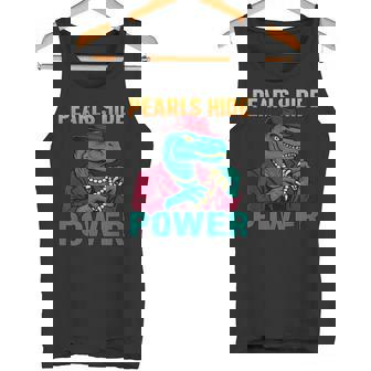 Pearls Hide Power Raptor In Suit With Fierce Fashion Vibe Tank Top | Mazezy