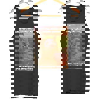 People Are Never Pleased Brainrot 猫ミーム 大学ユーモア タンクトップ - Kawaiitshirt