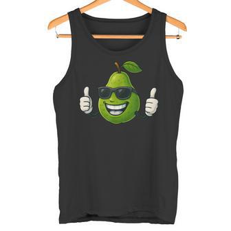 Pera De Dibujos Animados Fresco Con Gafas Deol Pulgares Arriba Camiseta sin mangas - Regaloses
