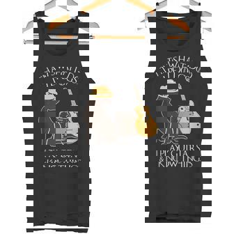 That What I Do I Pet Dogs I Play Guitars & I Know Things Tank Top Tank Top | Mazezy