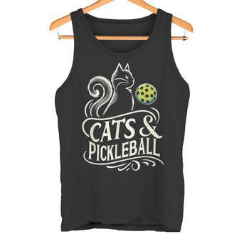 Pickleball Player 猫オーナーピックルボール キティ好きの服 タンクトップ - Kawaiitshirt