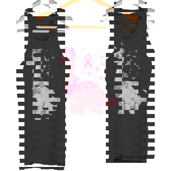 Pink Ribbon Cartoon Brontosaurus For Breast Cancer Awareness Tank Top Tank Top | Mazezy