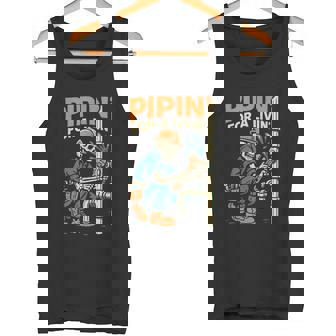 Pipin' For Livin' Plumber Skeleton Working Tank Top | Mazezy
