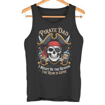 Pirate Dad Skeleton Freeboater Boating Boat Captain Pirate Tank Top | Mazezy