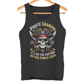 Pirate Grandpa Skeleton Freeboater Boat Captain Pirate Tank Top | Mazezy