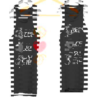 Poi Fire Love Peace Fire Dancing Pyro Dancer Fire Spinning Tank Top | Mazezy