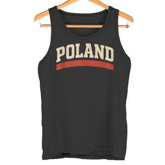 Poland Retro Typography Arched Letters Vintage Sports Style Tank Top Tank Top | Mazezy