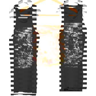 Poodle Dog With Fall Leaves Mushrooms Autumn Aesthetic Tank Top | Mazezy