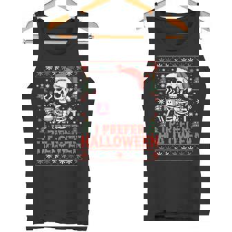 I Prefer Halloween Skull Christmas Sweater Halloweene Lovers Tank Top | Mazezy