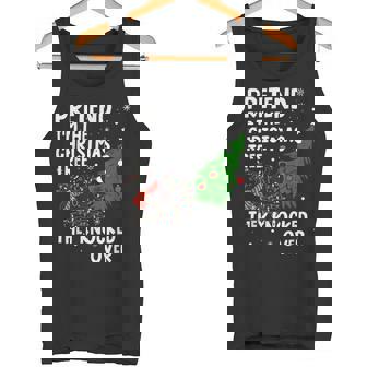 Pretend I’m The Christmas Tree Cat Pushing Over Tank Top | Mazezy