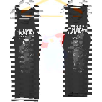 Pretty Taiwan Bear Costume With Flag Tank Top | Mazezy