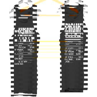 Programmer Hourly Rate Contractor Tank Top Tank Top | Mazezy
